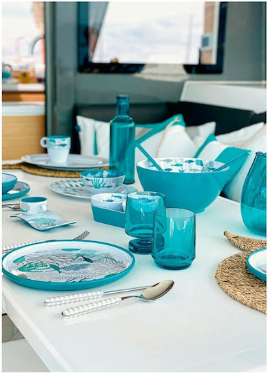 Marine Business Coastal Desert Serving Plate Made of Melamine White with Diameter 21cm 6 Pieces