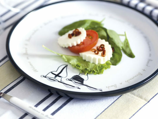 Marine Business Welcome on Board Shallow Serving Plate Made of Melamine White 6 Pieces