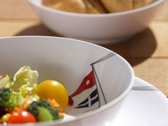 Marine Business Regata Serving Plate Deep from Melamine White 20cm 6 Pieces