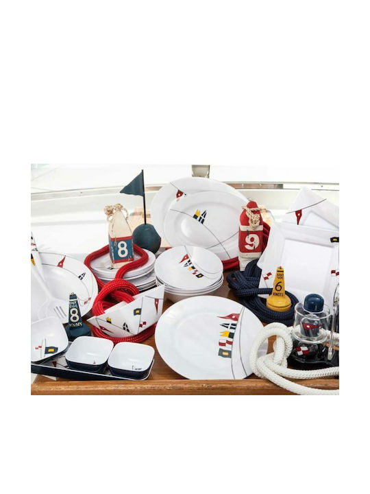 Marine Business Regata Serving Plate Deep from Melamine White 20cm 6 Pieces