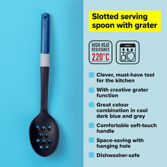 Tasty Ragu Colander Spoon 34cm Plastic Non-Scratching Durable Up to 180°C Non-Slip Handle Soft Grip