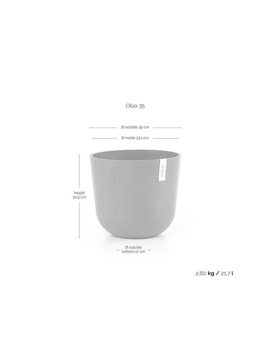 Ecopots Oslo Topf Kunststoff Taupe 35x35x30.5cm.