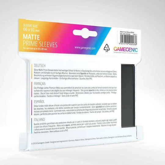 Gamegenic Matte Prime Card Sleeves Standard Size 100τμχ Μαύρες