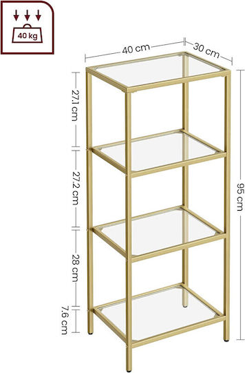 Bibliothek Goldene 40x30x95cm