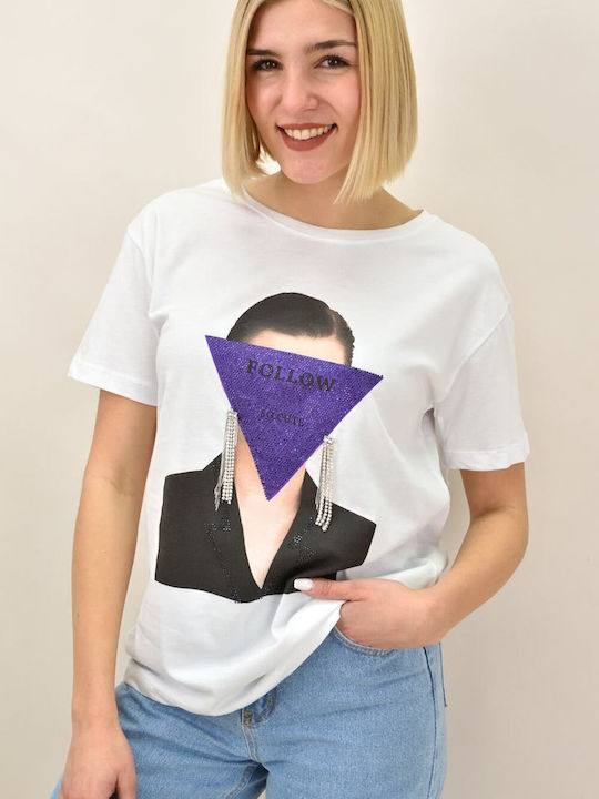 Follow Damen T-Shirt Weiß