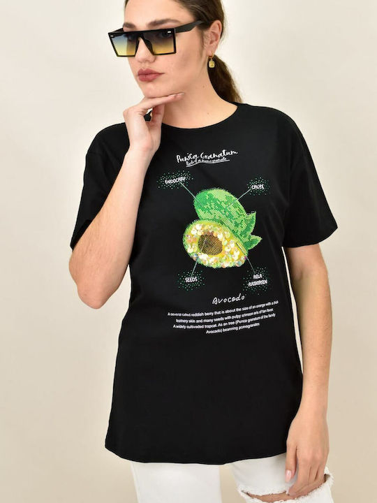Damen T-Shirt Schwarz