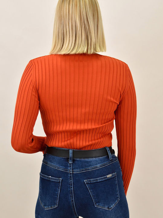 Women's Blouse Long Sleeve Orange