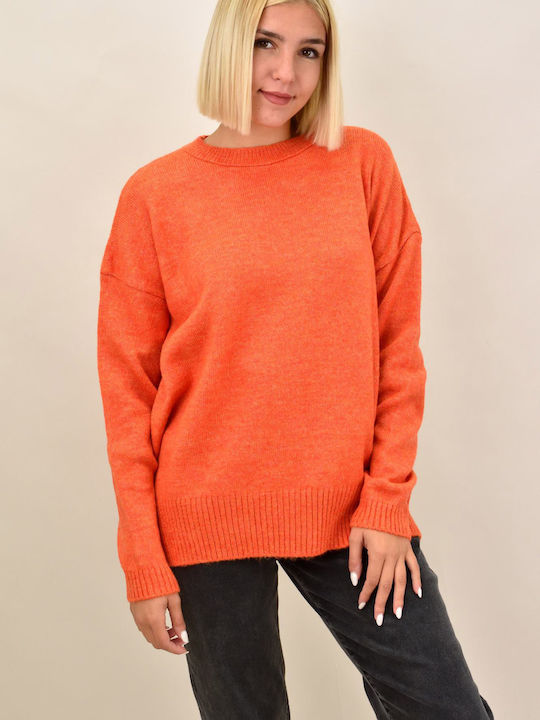 Potre Damen Langarm Pullover Orange