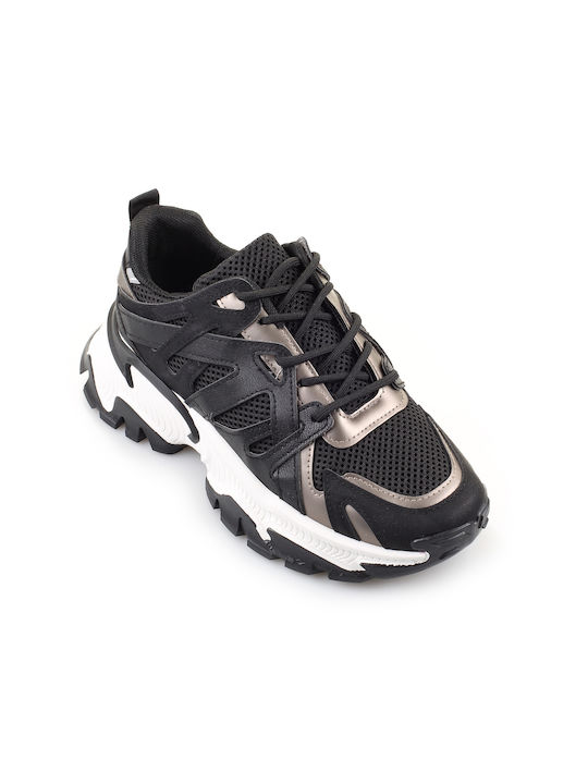 Fshoes Femei Chunky Sneakers Negre