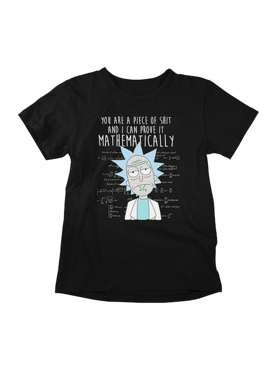 Softworld Crop Circle Rick Einstein T-shirt Rick And Morty Black Cotton TSM-B126