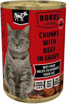 Rokus Κονσέρβα Wet Food for Adult Cats In Can with Calf 1pc 410gr