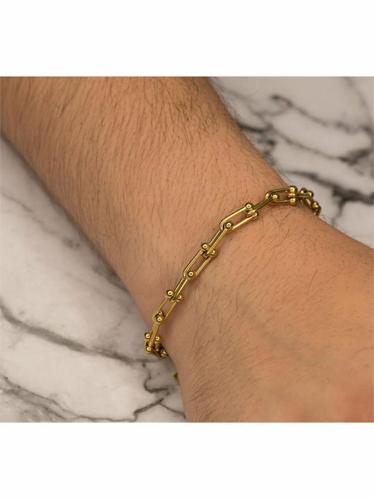 Paraxenies Bracelet Chain made of Steel Gold Plated