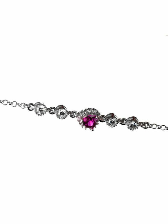 Paraxenies Damen Armband Rosette aus Silber mit Zirkon