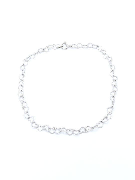 PS Silver Bracelet Anklet Chain with design Heart made of Silver