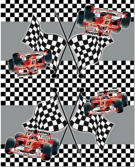Next Race Car Party Tablecover Plastic 72x54cm Gray 24959---ΓΣ-2