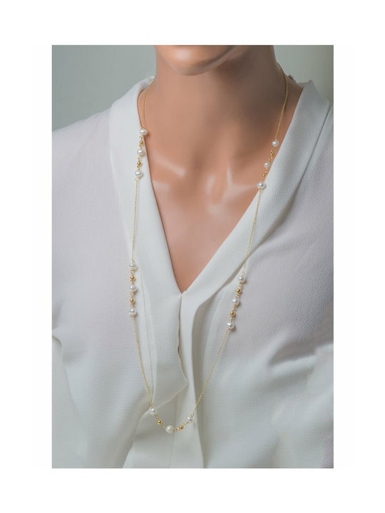 Paraxenies Necklace from Gold Plated Silver with Pearls