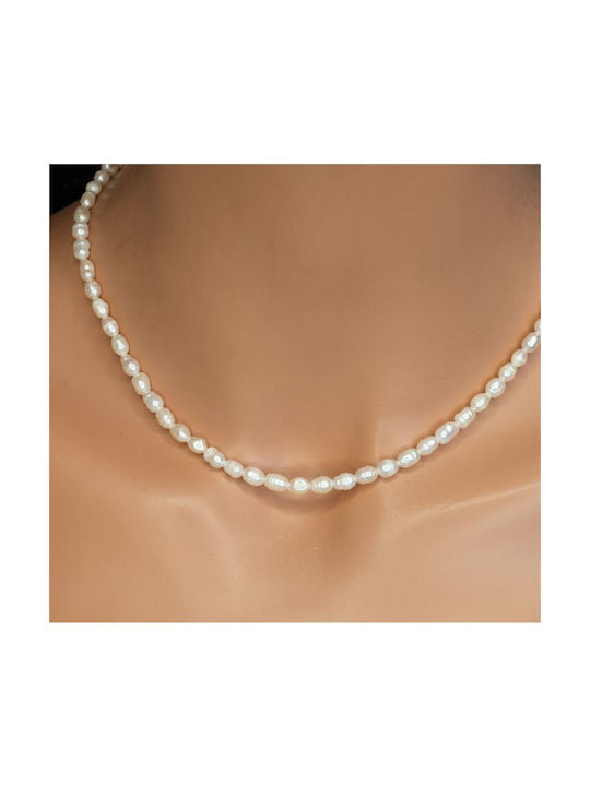 Paraxenies Halskette aus Silber mit Perlen