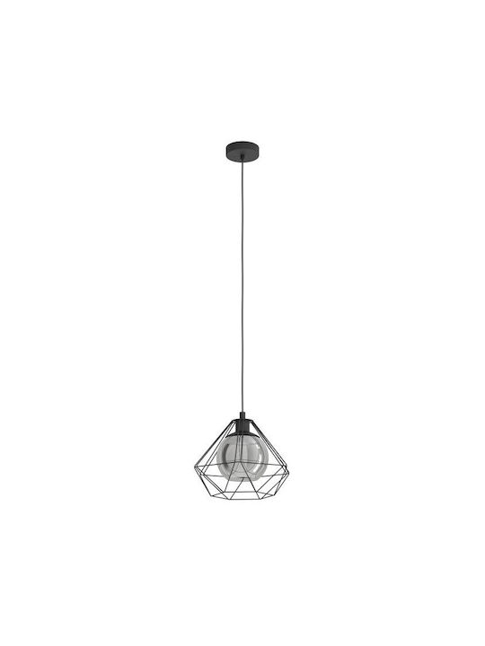 Eglo Vernham Pendant Light Black Grid with Socket E27 32.5cm