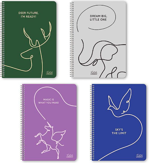 Logigraf Notebooks Geregelt B5 120 Sheets 4 Subjects Mehrfarbig 6Stück