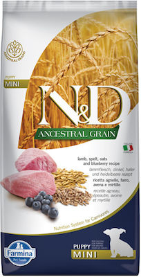 Farmina N&D Ancestral Grain Puppy Mini 0.8kg Ξηρά Τροφή με Λίγα Σιτηρά για Κουτάβια Μικρόσωμων Φυλών με Αρνί