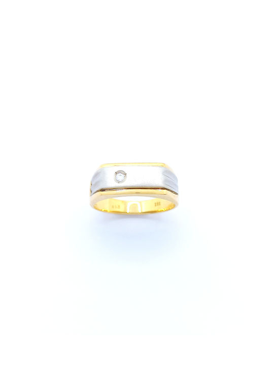 PS Silver Damen Ring mit Zirkonia aus Weißgold 14K