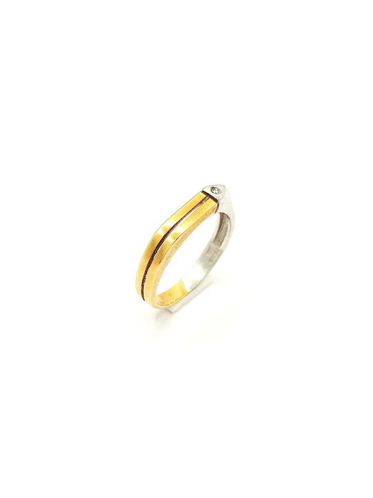 PS Silver Damen Ring mit Zirkonia aus Weißgold 14K