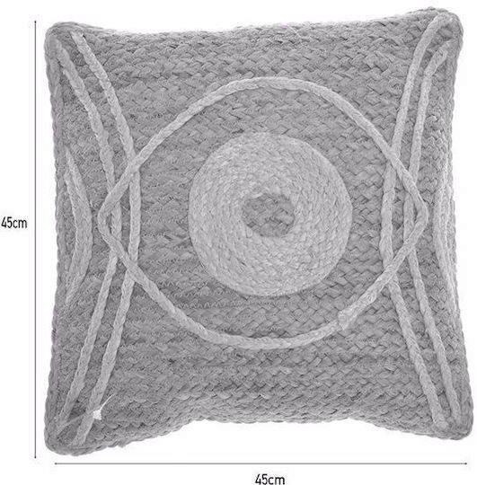 Inart Sofa Cushion Natural 2pcs 45x45cm.