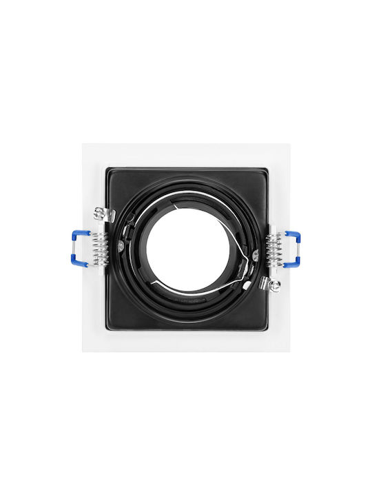 Orno Square Plastic Recessed Spot with Integrated LED and Cool White Light Black 1pcs