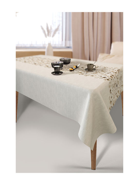 Saint Clair 1033 Polyester Stain Resistant Tablecloth Golden 145x180cm