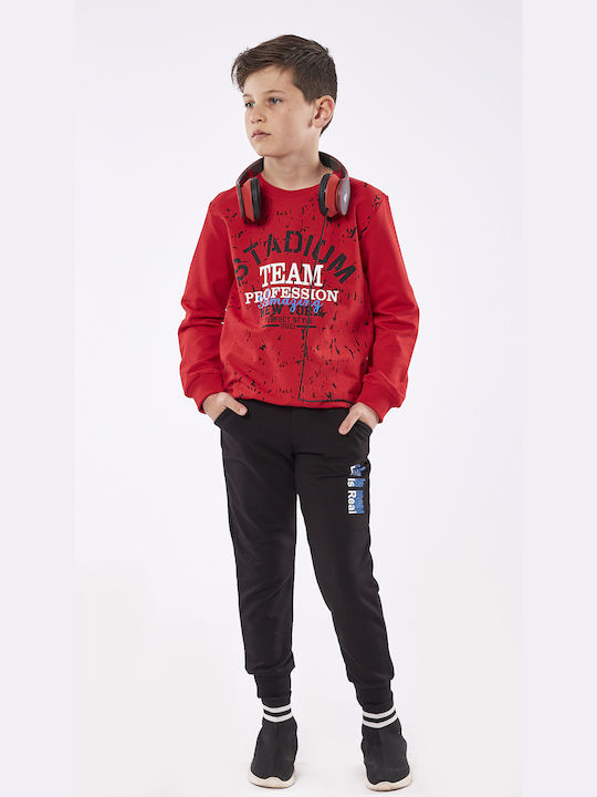 Hashtag Kids Sweatpants Set Red 2pcs