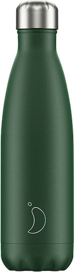Chilly's Original All Matte Monochrome Bottle Thermos Stainless Steel BPA Free 750ml All Green