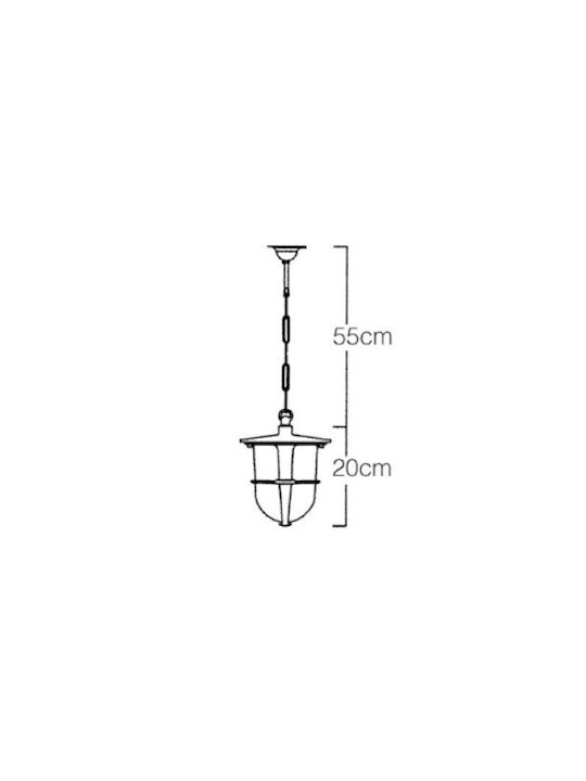 Andromeda Outdoor Hanging Ceiling Light E27 in Bronze Color 649