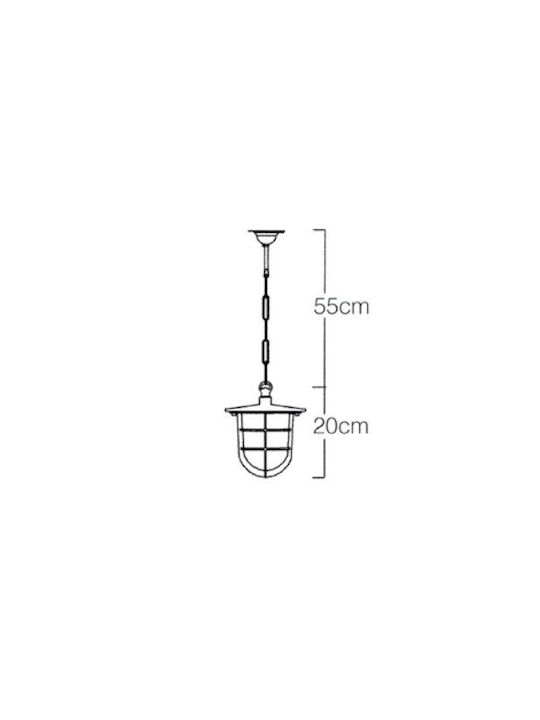 Andromeda Outdoor Hanging Ceiling Light E27 in Bronze Color 449