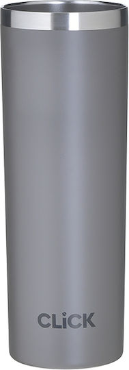 Click Glas Thermosflasche Rostfreier Stahl 450ml Gray mit Mundstück