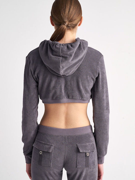 SugarFree Women's Hooded Cardigan Gray