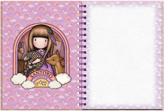 Santoro Gorjuss Notebook Spiral with Blank Pages and Pen Holder Multicolour