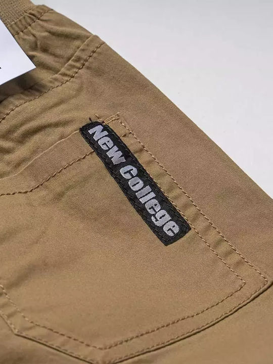 Kids' Cargo Fabric Pants Brown