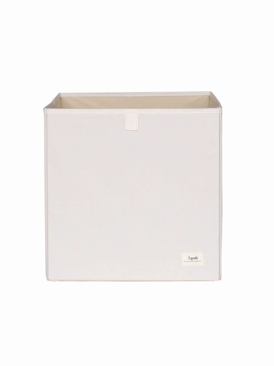 3 Sprouts Kinder Aufbewahrungskorb Faltbar aus Stoff Beige 33x33x33cm 1Stück