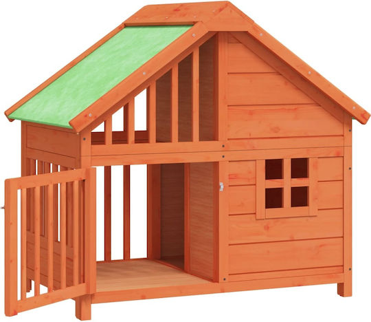 vidaXL Dog House Wooden Outdoor Brown 96x60.5x87cm