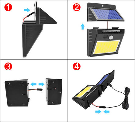 KSL-T8-60 Wall Mounted Solar Light 12W Cold White 6500K with Motion Sensor and Photocell 12.4cmx9.6cmx4.8cmcm