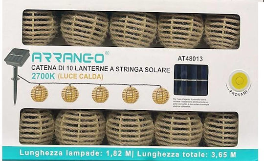 Arrango Hängend Solarleuchte Girlande mit Warmes Weiß Licht