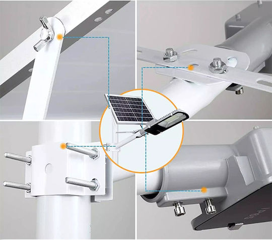 Rixme Rixme Ηλιακό Φωτιστικό Δρόμου 100W Ψυχρό Λευκό 6000K με Φωτοκύτταρο IP67 38.5x14x6εκ.