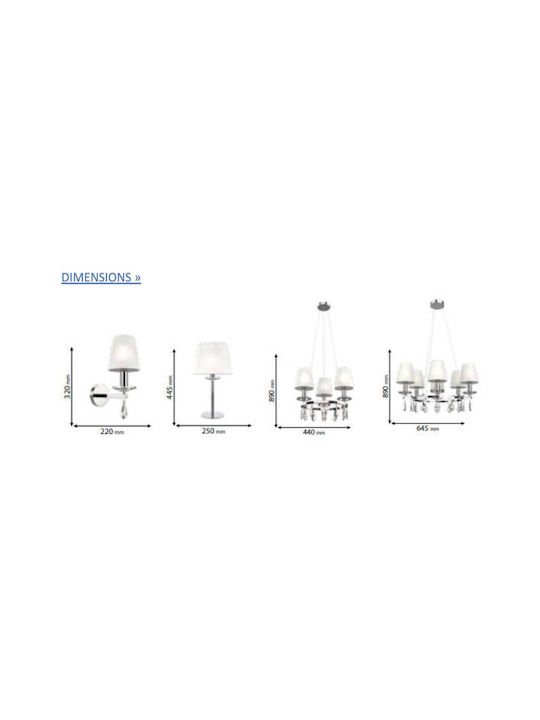 Elmark Barbara Lamp Wall Silver Elmark Barbara Lamp Wall Silver
