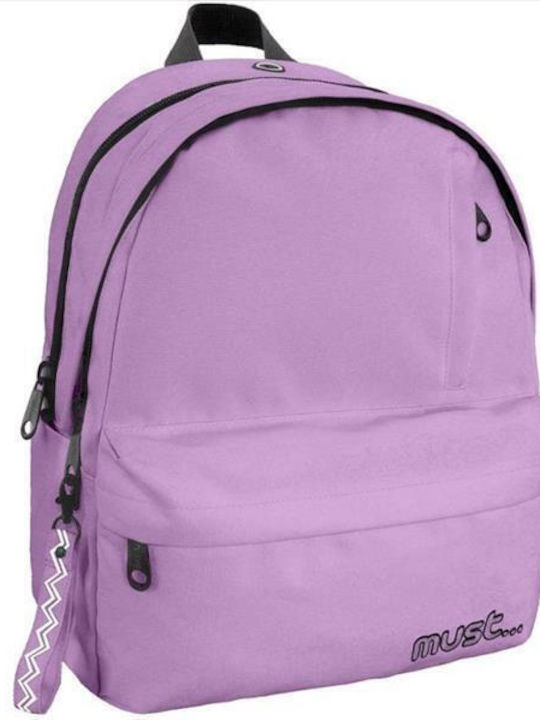 Must Team Monochrome Rpet Double Purple School Bag Backpack Junior High-High School Purple with Water Bottle Holder 25Liters