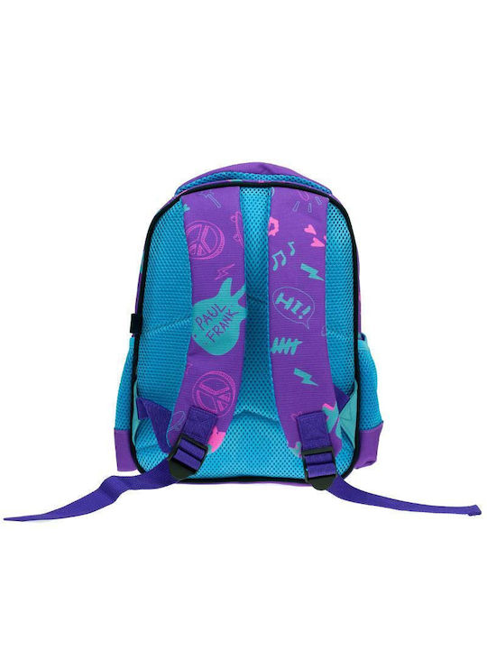 Paul Frank Bubble School Bag Backpack Kindergarten Purple with Water Bottle Holder 12Liters