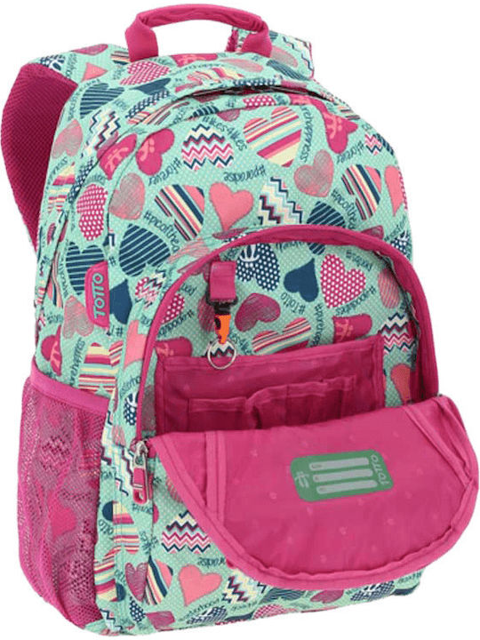 Totto Acuarela School Bag Backpack Junior High-High School in Pink color 25lt