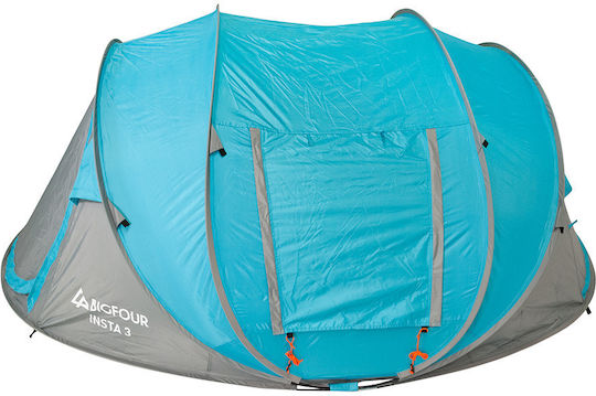 Bigfour Insta Καλοκαιρινή Σκηνή Camping Pop Up Μπλε για 3 Άτομα 280x200x120εκ.
