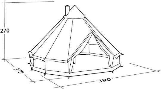 Robens Klondike Winter Camping Tent Teepee Beige for 6 People 400x270x175cm