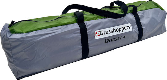 Grasshoppers Dorset 4 Σκηνή Camping Igloo Πράσινη με Διπλό Πανί 3 Εποχών για 4 Άτομα 415x245x145εκ.