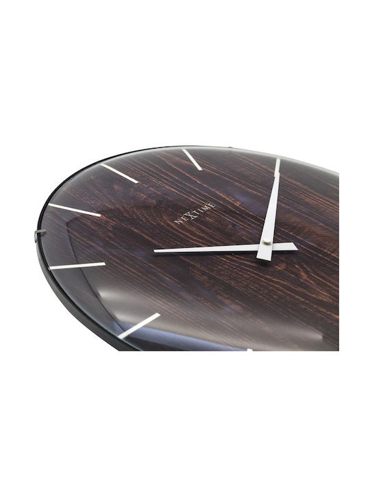 Nextime Leise Wanduhr Hölzernes Braun Ø35cm